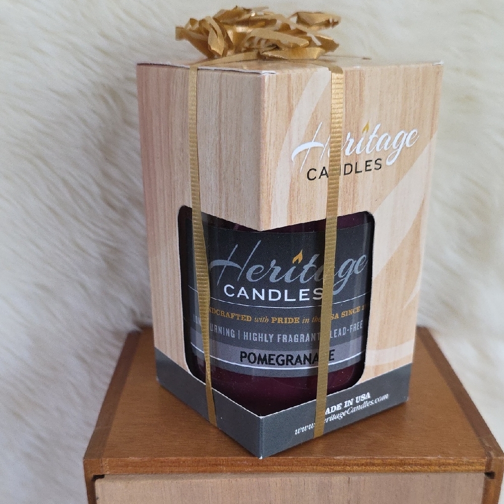 Heritage Candles Pomegranate with Gold Ribbon